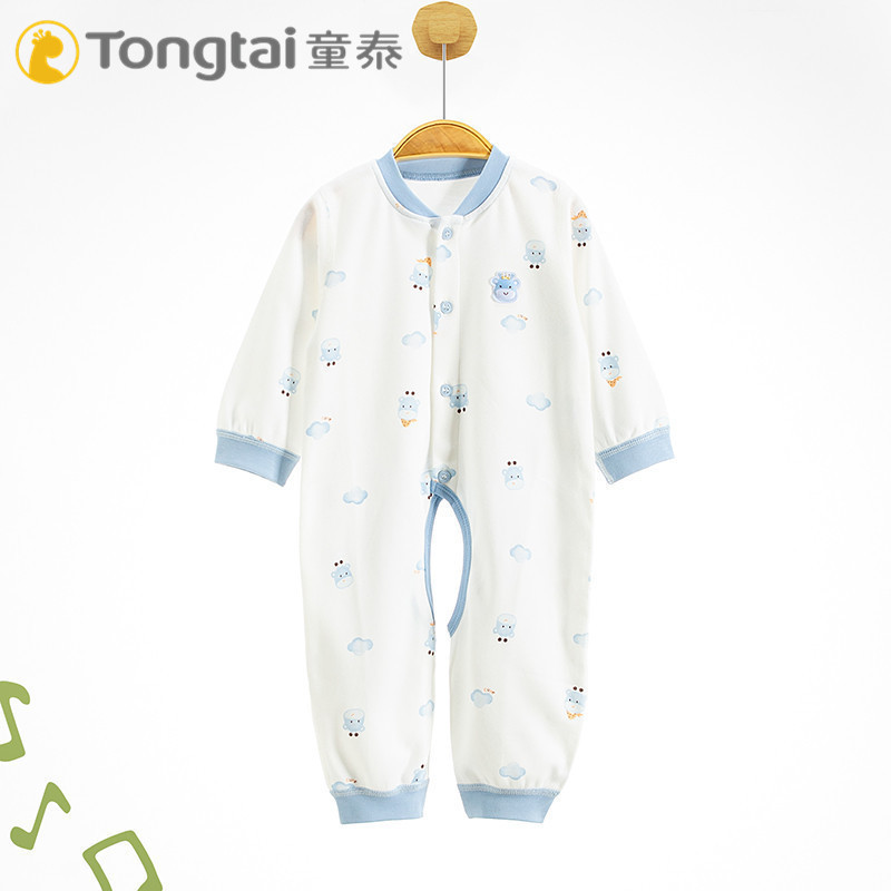 童泰对开立领纯棉春秋连体衣