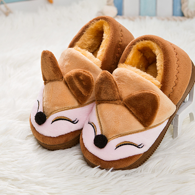 Chaussons enfants en suède pour hiver - semelle caoutchouc - Ref 1024249 Image 3