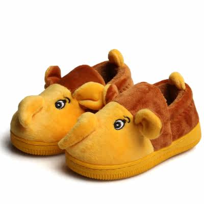 Pantoufles enfants en suède pour hiver - semelle caoutchouc - Ref 1004922 Image 1