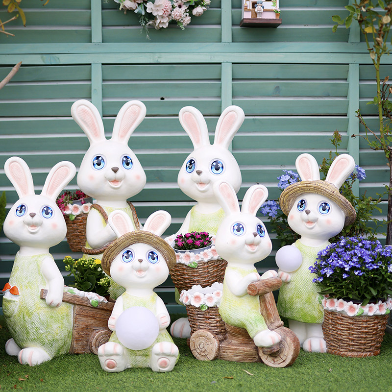 可爱动物卡通创意造型绿植盆栽盆景栽培花盆花器别墅园艺装饰摆件