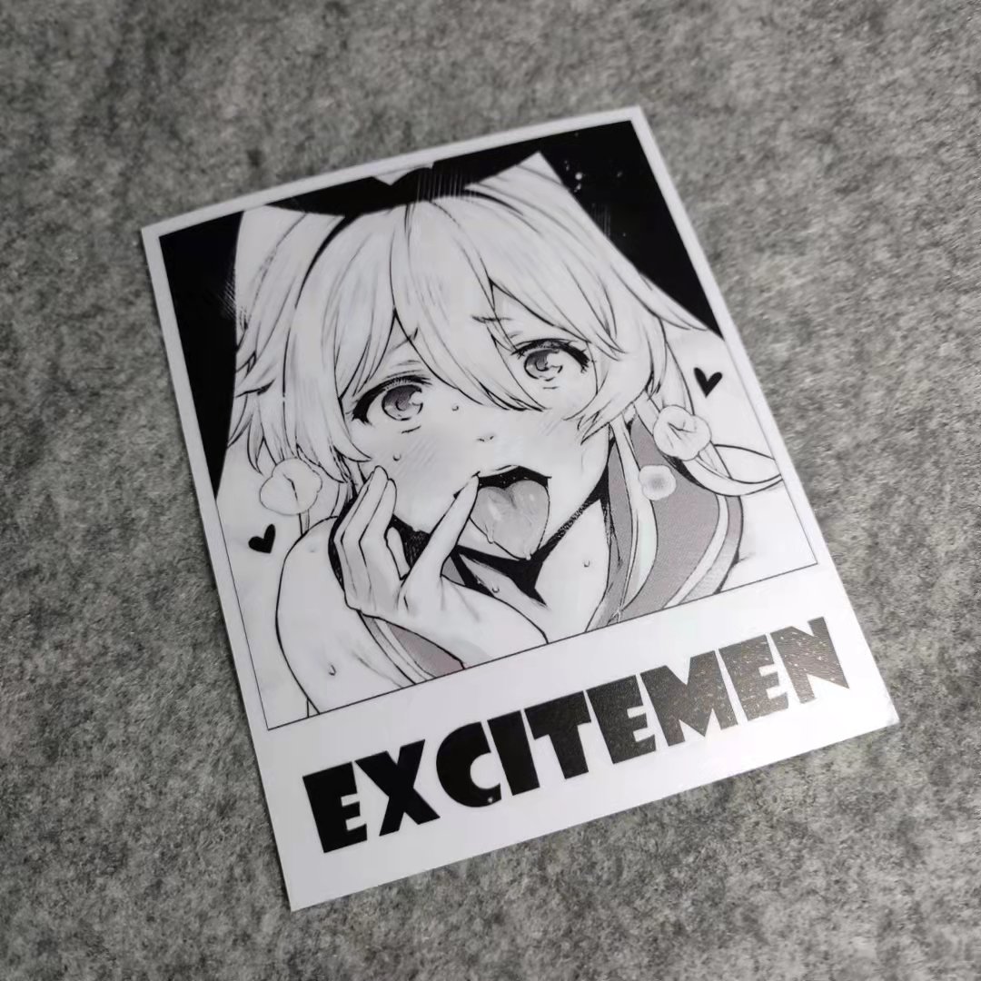 机车改装黑白日系漫画风JDM个性侧窗痛车摩托贴电动车烫画D2053