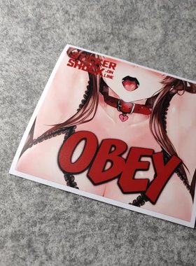 DM个性日漫项圈个性女侧窗改装痛车摩托贴电动车潮流烫画D2180