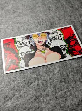 日漫潮流少女搞怪搞笑贴画摩托汽车电动车滑雪板贴纸车窗贴D3161