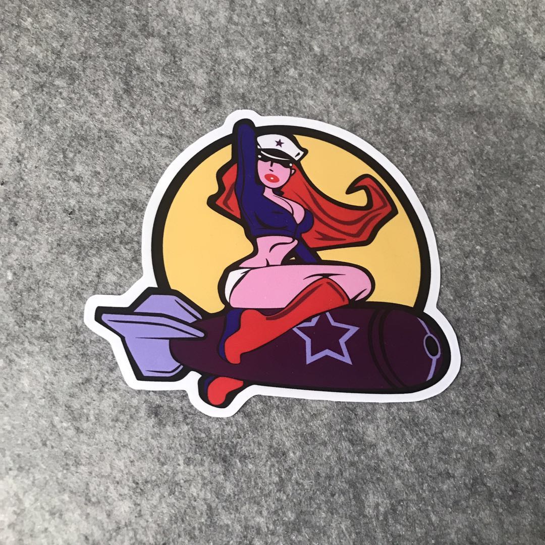 美女炸弹汽车摩托车贴滑雪板划痕