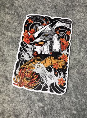 敢达高达机动机器人贴后窗划痕遮挡touge漂移机车摩托D701