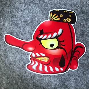 汽车摩托车贴天狗面具图案滑雪板滑板箱贴划痕车贴漂移贴D272