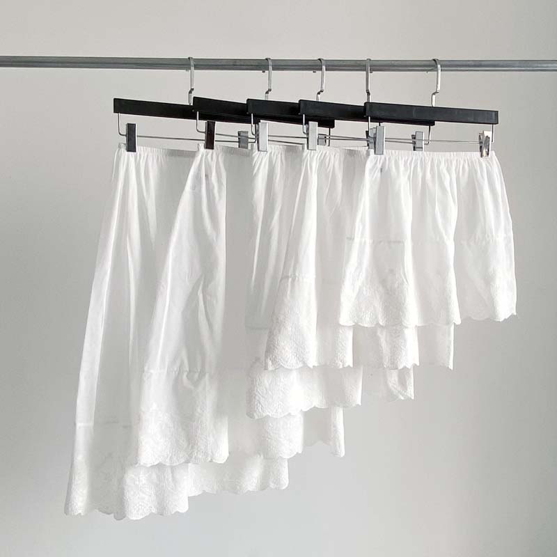 包邮纯棉防静电百搭绣花半身衬裙