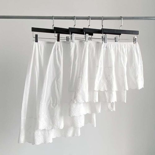 包邮纯棉防静电百搭绣花半身衬裙