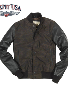 美国Cockpit经典迷彩棒球夹克男士休闲秋季外套Z24P016现货