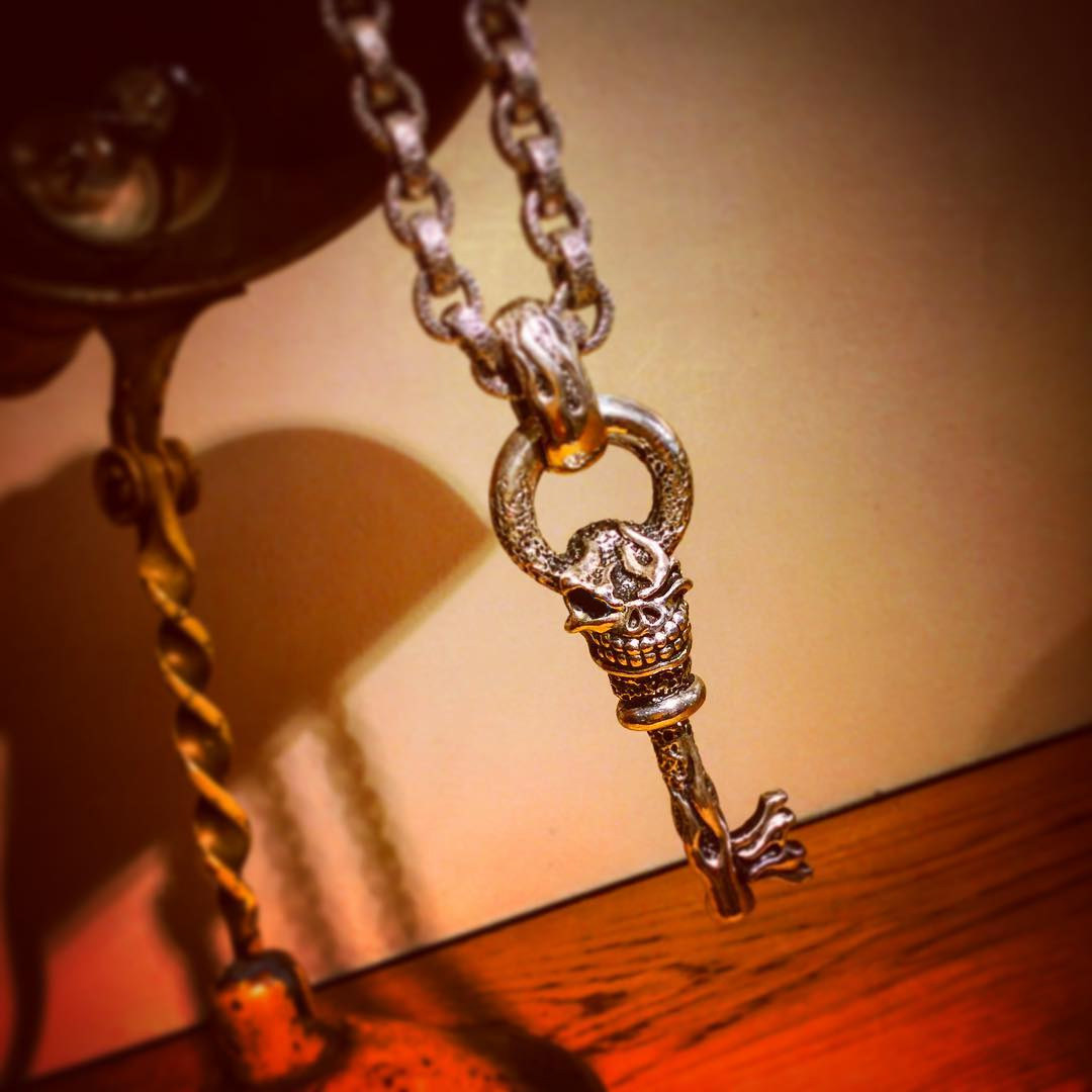 starlingear施特林火焰骷髅钥匙欧美复古时尚个性饰品男吊坠现货