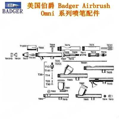 BADGER伯爵OMNI喷笔配件