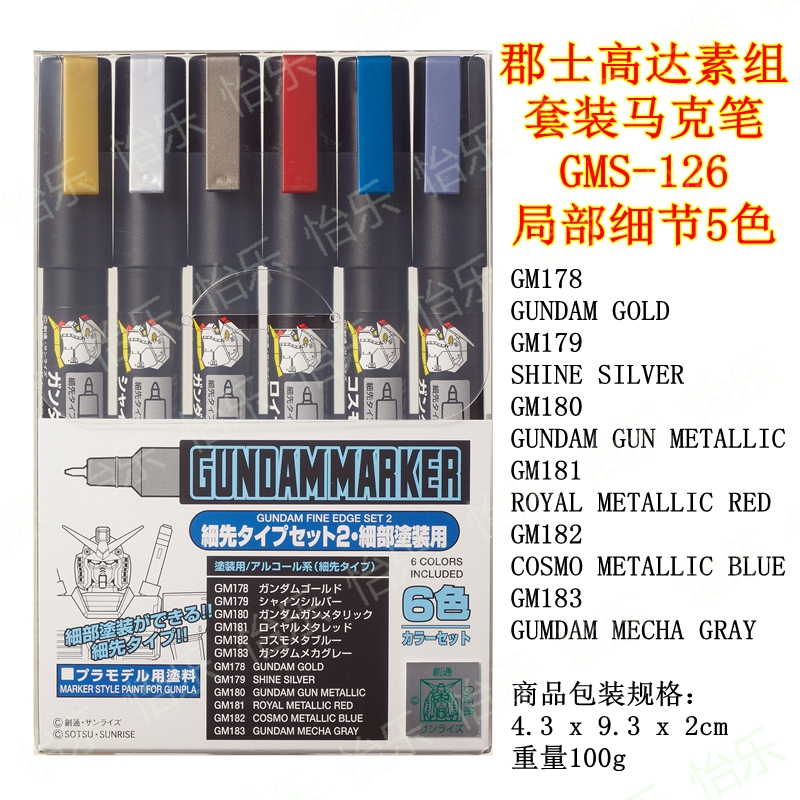 郡士高达gundam素组套装马克笔 GMS-126 局部细节 marker pen