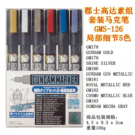 郡士高达gundam素组套装马克笔 GMS-126 局部细节 marker pen