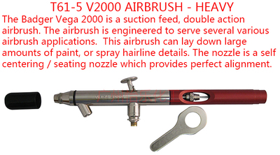包邮 美国伯爵 Badger Airbrushes VEGA HEAVY 喷笔 T61-5 大号