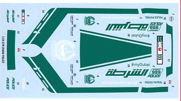 TABU 模型水贴 1/24 车模水贴 DC1181 R35 GT-R Dubai Police