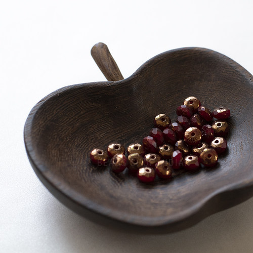 diy深红色切面有机玻璃捷克珠