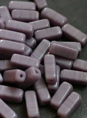 DIY手工手作紫色条纹小长方捷克珠9X4MM复古串珠材料