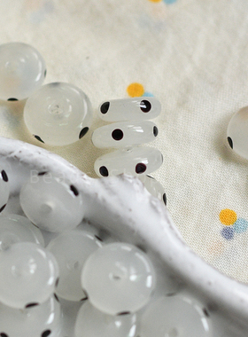 [Yidian] 波点世界DIY手工串珠材料蛋白色小车轮小飞碟玻璃灯工珠