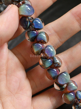 TEARDROP蓝绿紫渐变透明感玻璃珠 M号泪珠