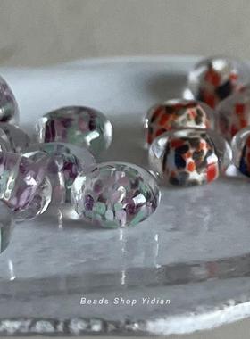 [Yidian]可爱油画透明感车轮玻璃珠 HANDMADE 灯工散珠