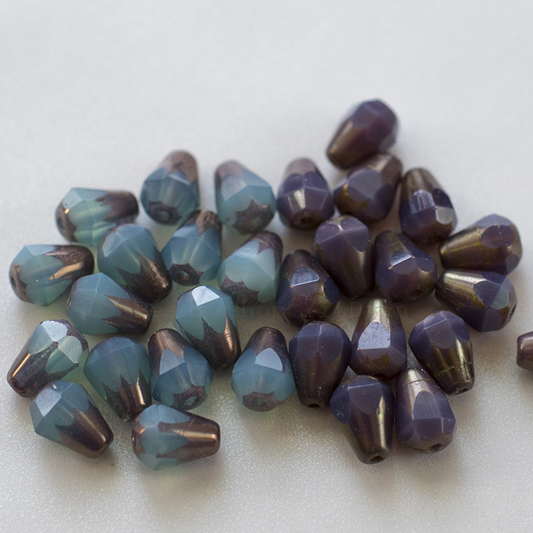 diy手作手工材料透明感切面小水滴 蛋白色系 2色入