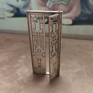 模型建筑活动门窗徽派迷你木质门微型小窗户沙盘组装DIY手工中式
