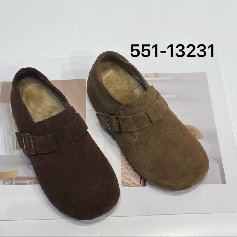 诗路花语春天2025秋冬加绒百搭舒适休闲鞋勃肯鞋懒人鞋551-13231