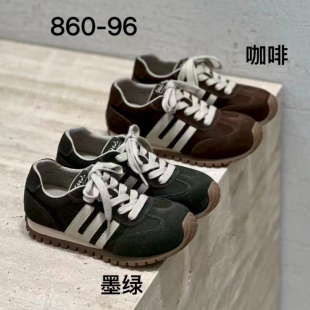诗路花语七彩青春2026秋款时尚百搭休闲鞋女真皮阿甘鞋女鞋860-96
