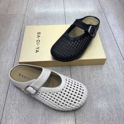 巴迪雅正品2026春夏镂空包头半拖鞋休闲凉拖鞋透气勃肯拖11-3075