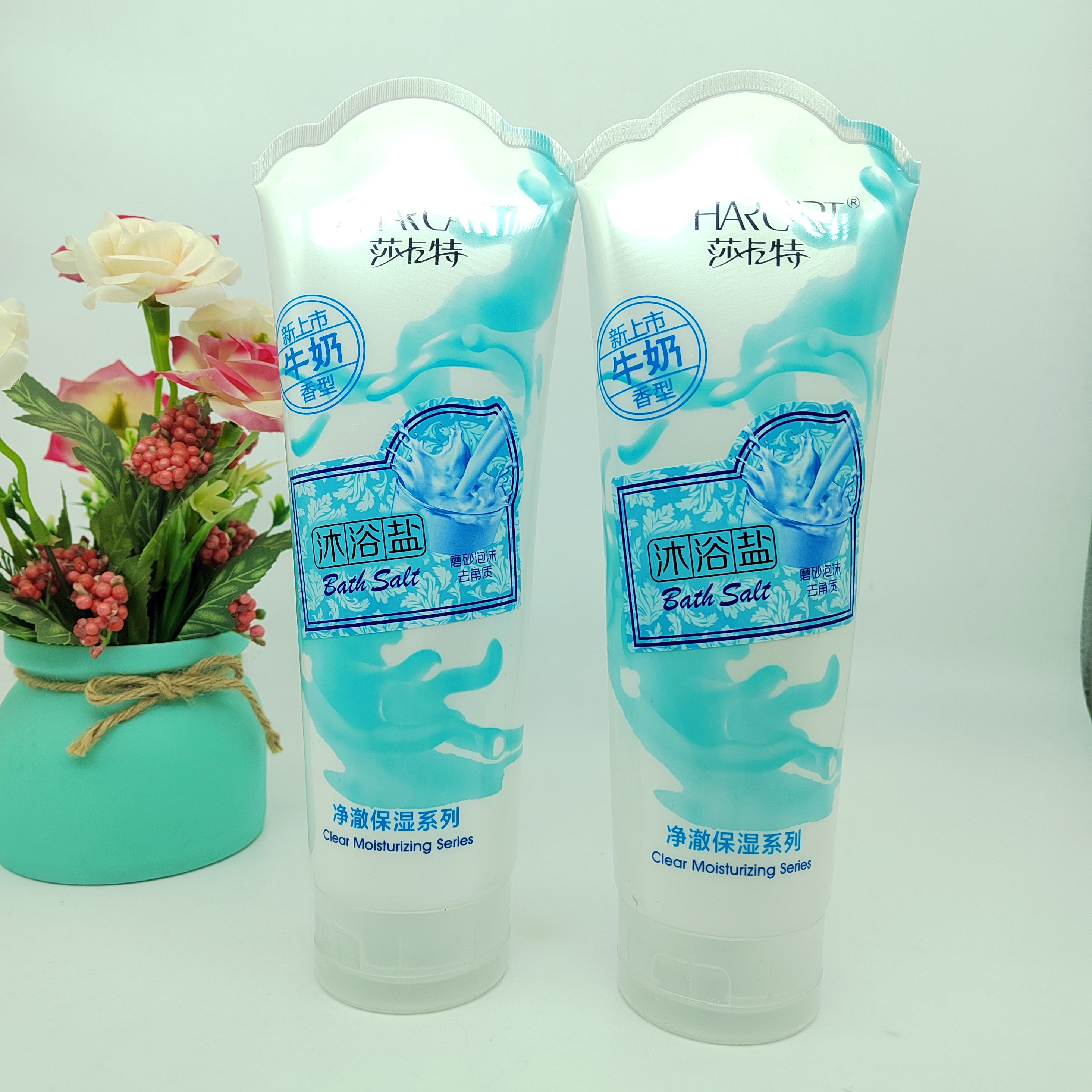 莎卡特牛奶香型沐浴盐后背祛痘沐浴露搓澡盐沐浴乳搓澡去角质清爽