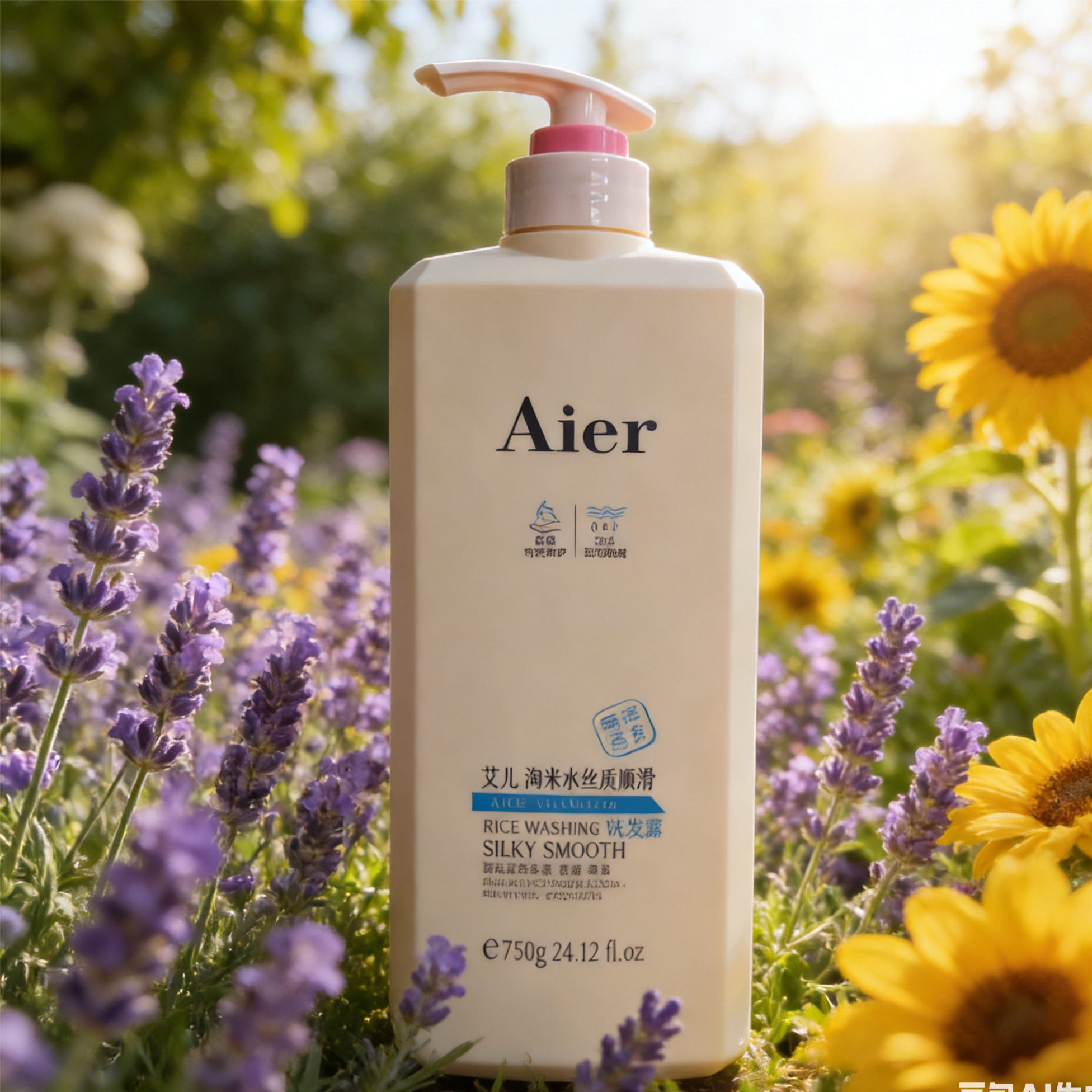 艾儿 淘米水丝质顺滑洗发露修护焗油清爽柔顺亮泽洗发水750ml