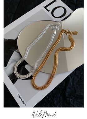 ins野生士多宽版编织夸张项链