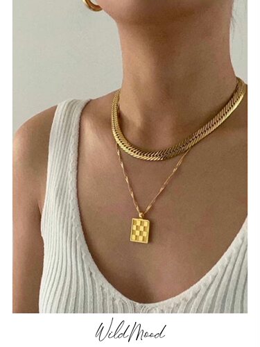 wildmood野生士多简约女吊牌项链
