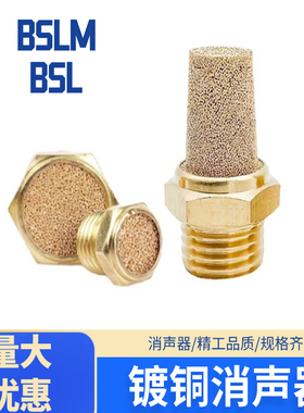 电磁阀消声器尖头宝塔型BSL5 BSL-01 BSLM-02 镀铜消音器 BESL-02