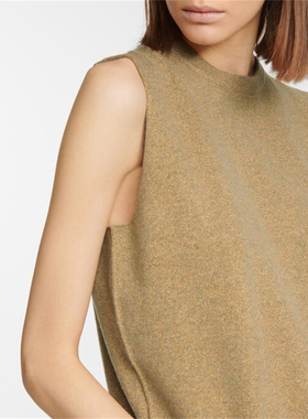 外贸原单 荷兰单北欧 经典百搭圆领纯色山羊绒女士毛衣针织衫背心