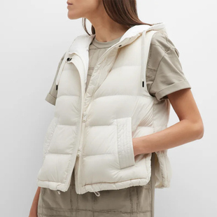 秋冬新款 女款安心绒服洋气保暖连帽外套羽绒服马甲背心