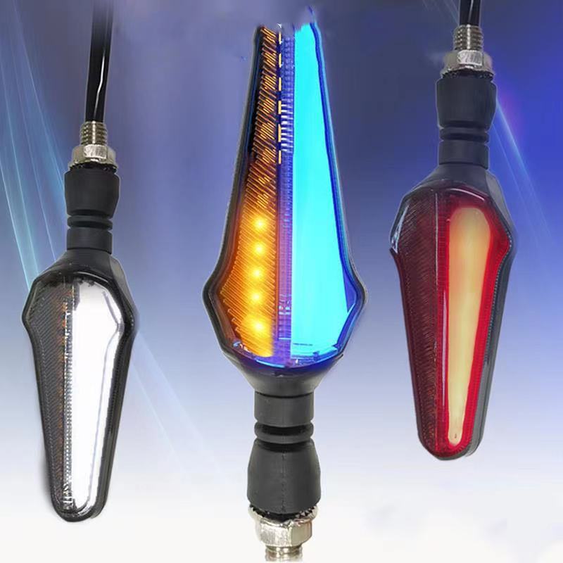 电动车摩托车九号小牛深远雅迪爱玛LED双色流水转向灯改装警示灯