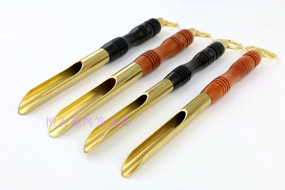 高档红木乌木画眉鸟笼加食器鹩哥百灵红子绣眼乌木铜嘴添食喂食器