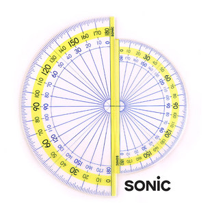 886 799 索尼克量角器分度器左右用大数字学生半圆仪SN 日本SONIC