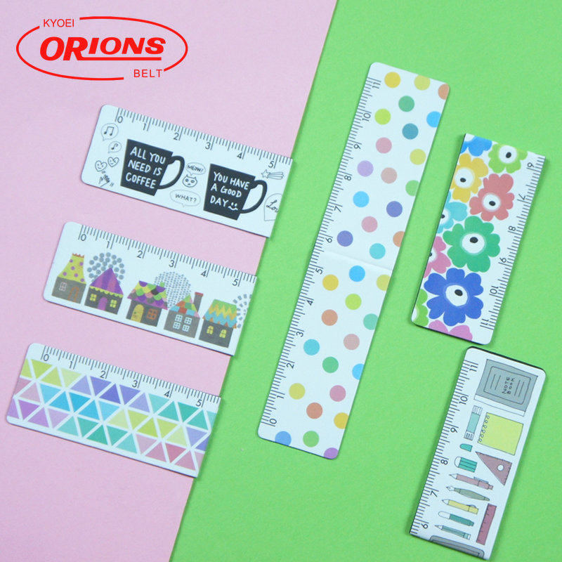 일본의 KYOEI ORIONS 공동 번영 자기 접이식 책갈피 눈금자 초등학생 휴대용 소프트 눈금자 11CM