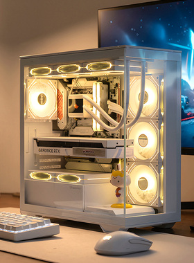 华硕I5 14600KF海景房白色I7主机台式机RTX5060显卡游戏办公电脑