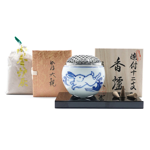 日本原装 香堂 源右衛門 2023年 海波兔 伽罗大观香炉灰套装 现货