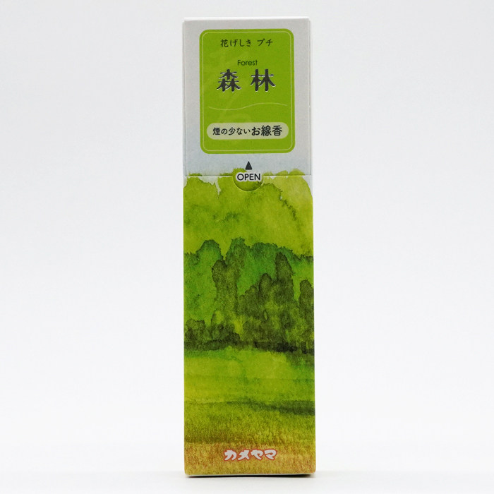 日本进口 カメヤマ 花げしき 青绿森林居家熏香线香消臭烟少 现货