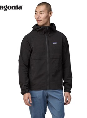 巴塔哥尼亚(patagonia)男士抓绒连帽R1保暖透气夹克抓绒衫 83578