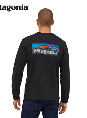 patgonia巴塔哥尼亚长袖T恤 男士户外休闲圆领经典P-6 Logo 38518