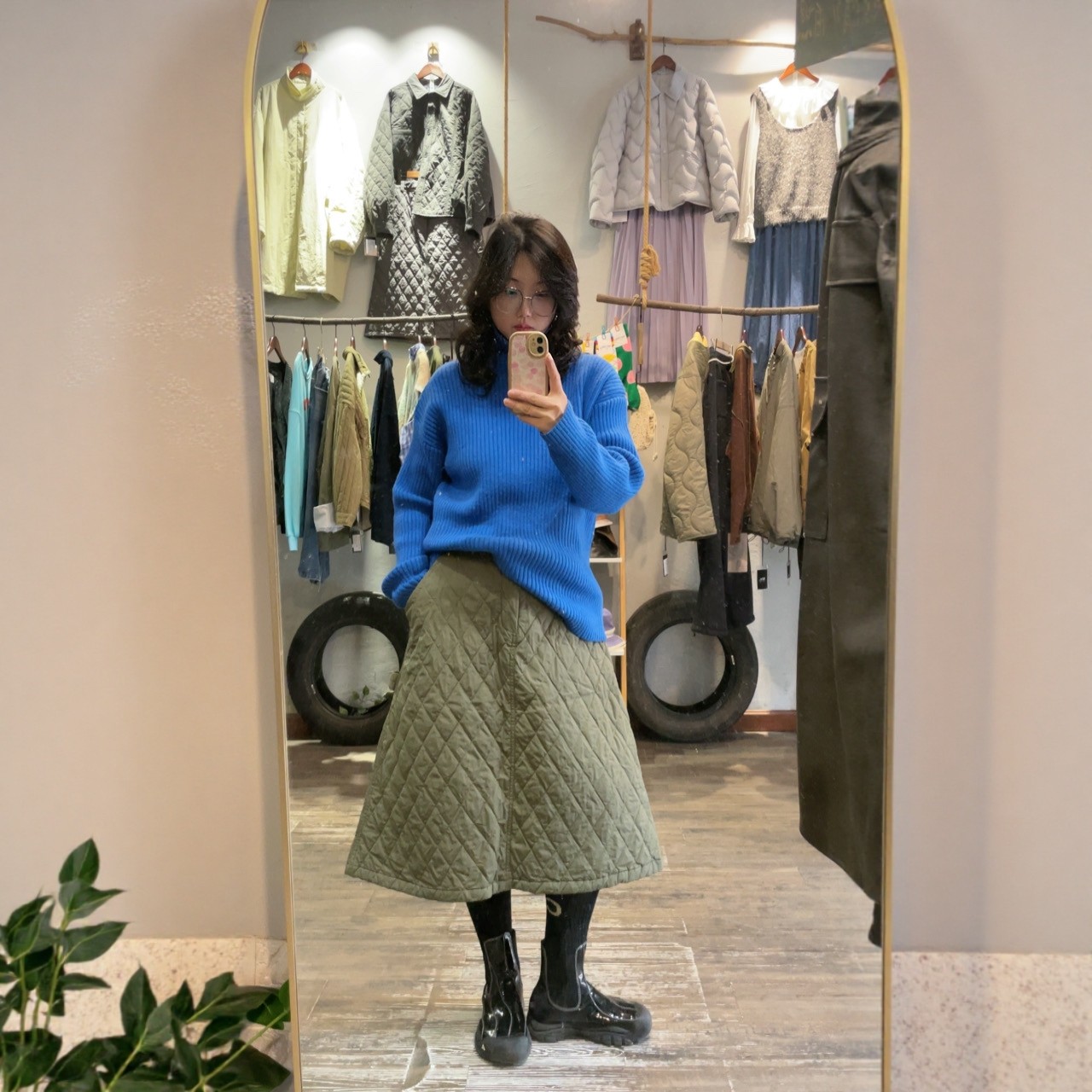 日系森系复古女装2025秋冬新款宽松显瘦A字工装加厚半身休闲棉裙