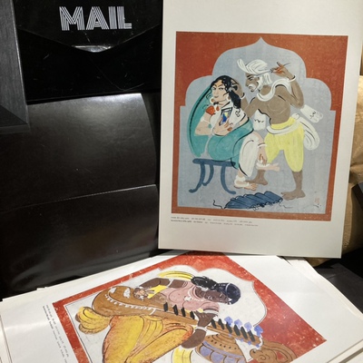 印度旅行博物馆淘回孤品印度日常生活版画画芯