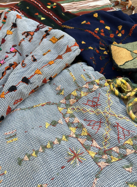 埃及锡瓦siwa旅行带回孤品部落图腾手工彩色刺绣老布包单肩斜挎包