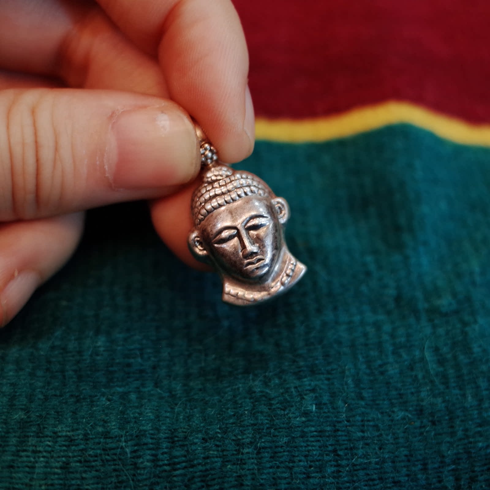 (已售罄)印度旅行带回孤品佛头925银吊坠