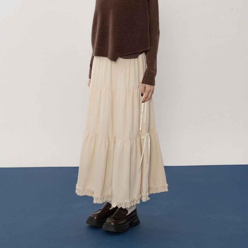 QUEENSHOP 2025秋冬新品女装缎带荷叶织纹蛋糕半身长裙03021717,女装/女士精品,半身裙,淘宝优惠券,粉丝福利购,淘宝优惠卷